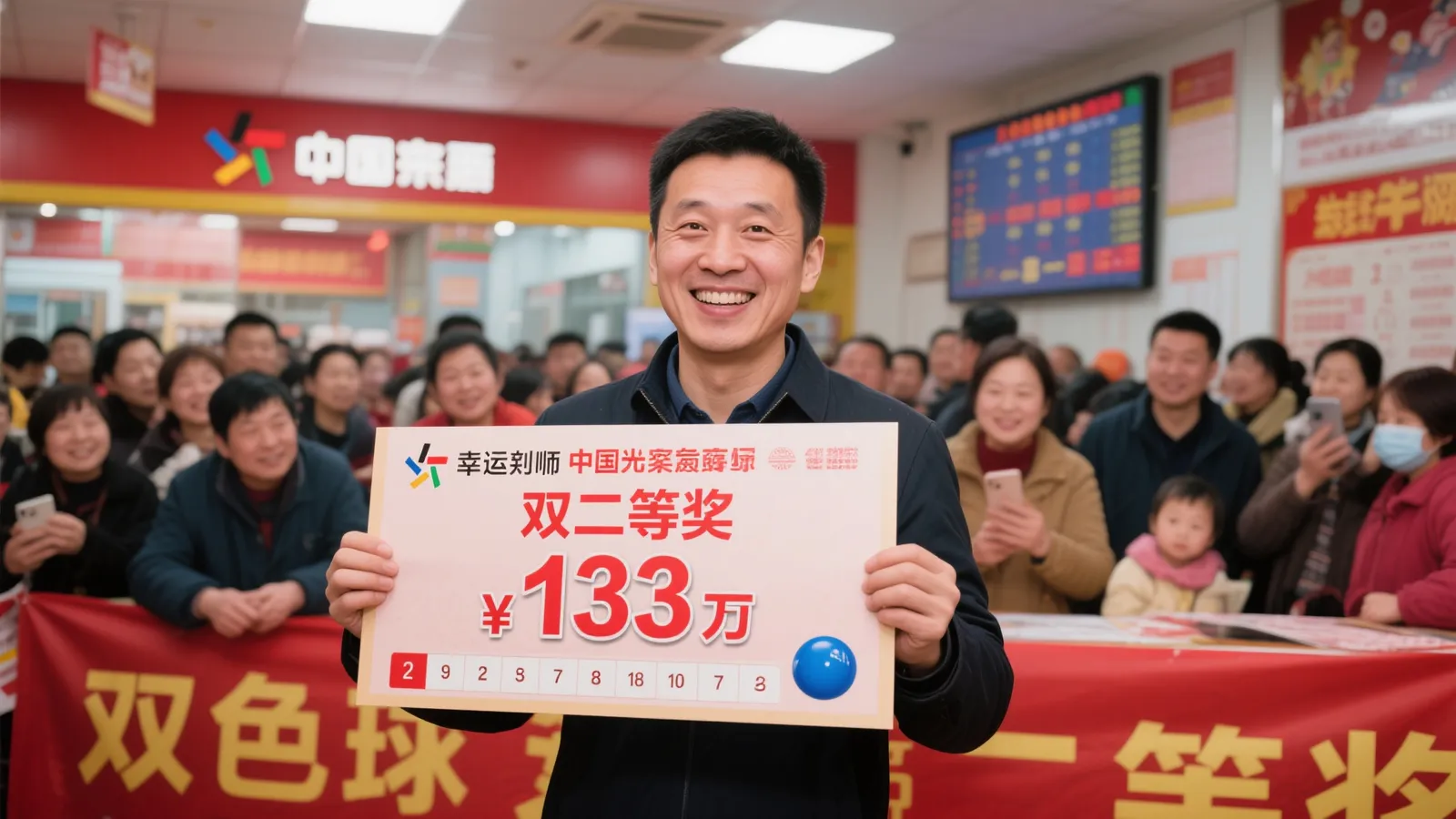 男子揽双色球二等奖133万 仅差一号与千万大奖擦肩而过