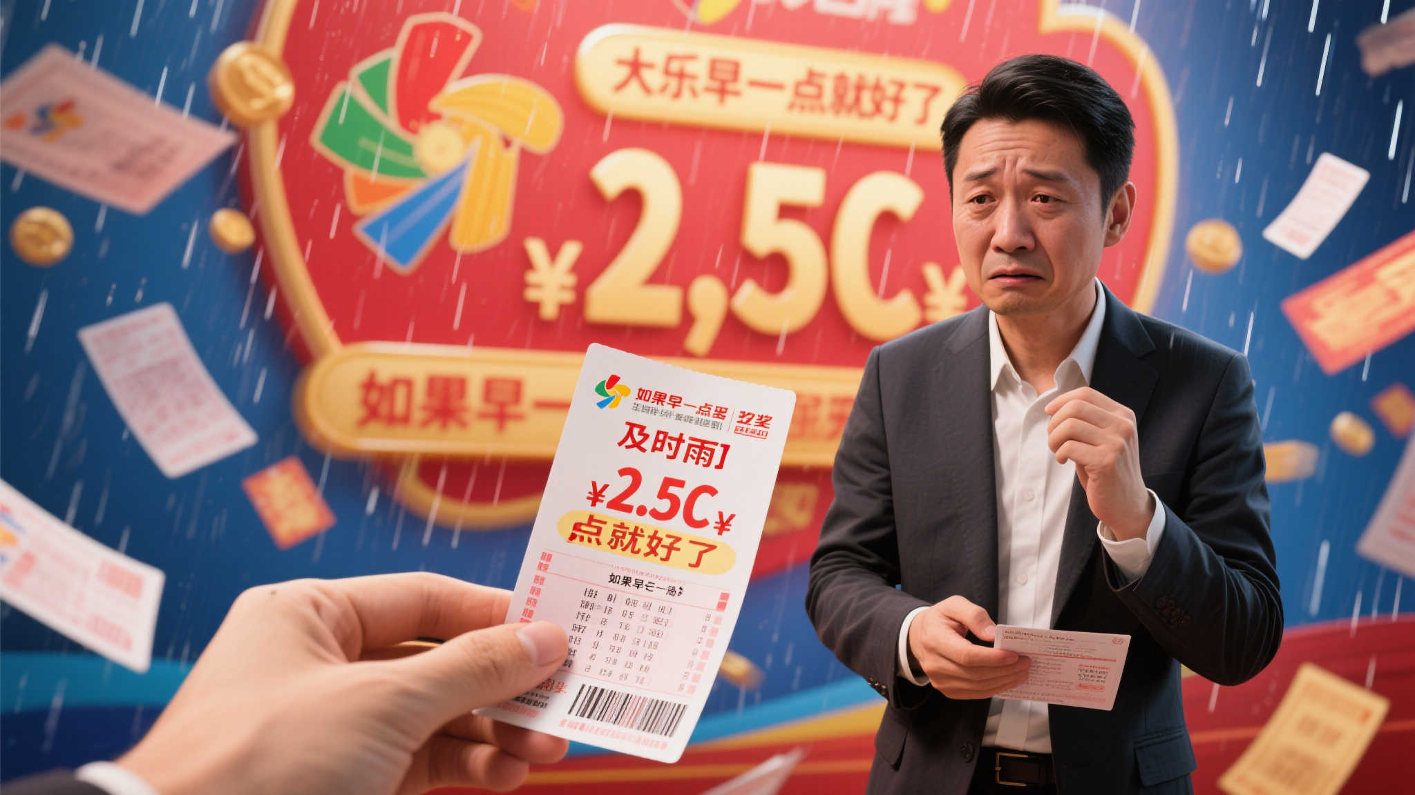 大乐透2.5亿险中奖！生意人痛失巨额奖金叹息错过救命钱